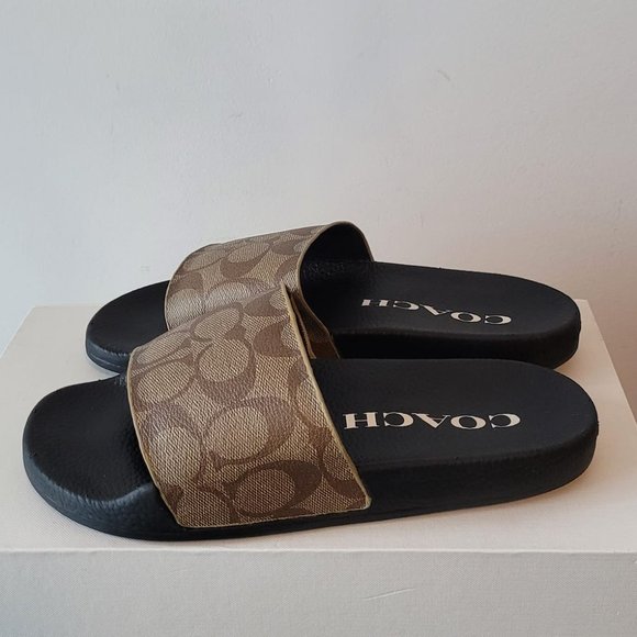 $107 *NEW* (7) COACH Khaki/Black Uli Sport Slide - Picture 5 of 11